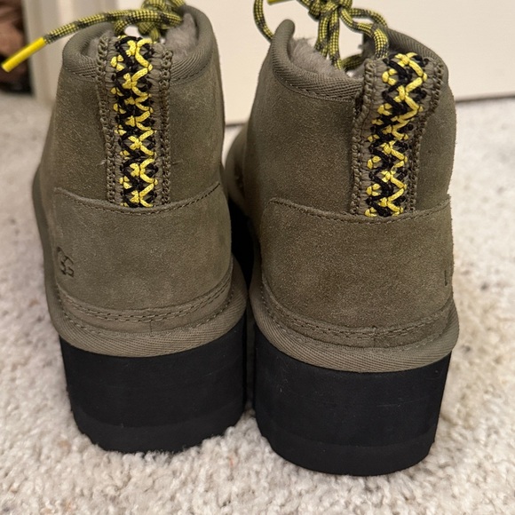 UGG Olive Suede Boots with Black Soles size 6 - Picture 2 of 4